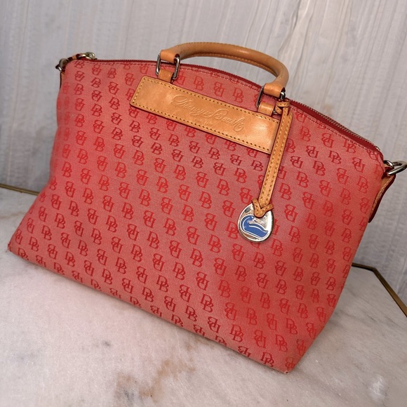 Dooney & Bourke Red Stitched/Leather Detailed Hand Bag - Picture 1 of 9